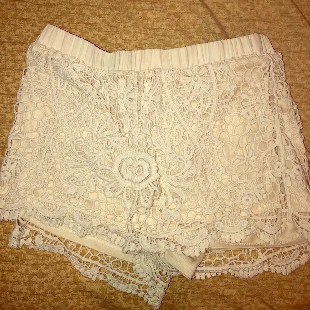 Lace overlay shorts